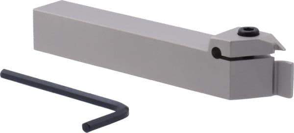 Iscar - TGD, External, Right Hand, 0.29" Max Depth of Cut, 0.118 to 1/8" Groove Width, Indexable Grooving Tool Holder - TGMF 3.. Insert Compatibility, 3/4" Shank Height, 3/4" Shank Width, 5" OAL - Exact Tool & Supply