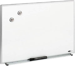 Quartet - 16" High x 23" Wide Enameled Steel Magnetic Marker Board - Aluminum Frame, 1-1/4" Deep, Includes Accessory Tray/Rail, One Dry-Erase Marker & Magnets & Mounting Kit - Exact Tool & Supply