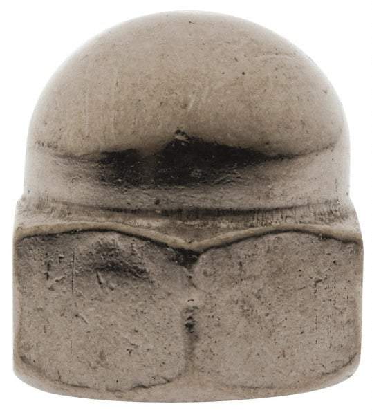Value Collection - 1/4-20" UNC, 7/16" Width Across Flats, Uncoated, Stainless Steel Acorn Nut - 15/32" Overall Height, Grade 316 - Exact Tool & Supply