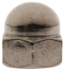 Value Collection - 1/4-20" UNC, 7/16" Width Across Flats, Uncoated, Stainless Steel Acorn Nut - 15/32" Overall Height, Grade 316 - Exact Tool & Supply