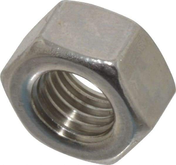Value Collection - 5/16-24 UNF Stainless Steel Right Hand Hex Nut - 1/2" Across Flats, 7/64" High, Uncoated - Exact Tool & Supply