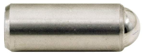 Gibraltar - 0.864" Body Length x 3/8" Body Diam, 10 Lb Init to 18 Lb Final End Force, Stainless Steel Press Fit Ball Plunger - 5/16" Ball Diam, 0.11" Max Ball Reach, +0.0010; +0.0020" Tolerance - Exact Tool & Supply