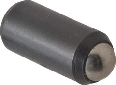 Gibraltar - 0.525" Body Length x 1/4" Body Diam, 3 Lb Init to 7 Lb Final End Force, Steel Press Fit Ball Plunger - 3/16" Ball Diam, 0.07" Max Ball Reach, +0.0010; +0.0020" Tolerance - Exact Tool & Supply