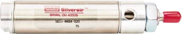 ARO/Ingersoll-Rand - 2" Stroke x 1-1/16" Bore Double Acting Air Cylinder - 1/8 Port, 5/16-24 Rod Thread, 200 Max psi, -40 to 160°F - Exact Tool & Supply