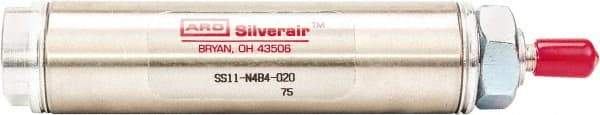 ARO/Ingersoll-Rand - 1" Stroke x 3/4" Bore Single Acting Air Cylinder - 1/8 Port, 1/4-28 Rod Thread, 200 Max psi, -40 to 160°F - Exact Tool & Supply