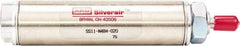 ARO/Ingersoll-Rand - 1-1/2" Stroke x 1/2" Bore Single Acting Air Cylinder - 10-32 Port, 10-32 Rod Thread, 200 Max psi, -40 to 160°F - Exact Tool & Supply