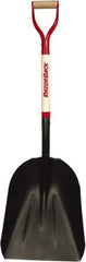 Razor-Back - 17" High x 14" Wide Square Steel Scoop - 27" Long Wood D-Grip Handle, No Step - Exact Tool & Supply