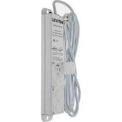 Leviton - 4 Outlets, 125 VAC15 Amps, 15' Cord, Standard Power Outlet Strip - Wall/Surface Mount, 5-20 NEMA Configuration, 1' Strip, UL 60601-1 - Exact Tool & Supply