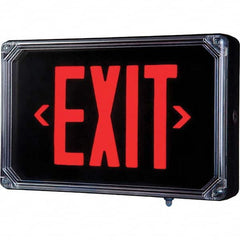 Hubbell Lighting - Illuminated Exit Signs Number of Faces: 2 Letter Color: Red - Exact Tool & Supply