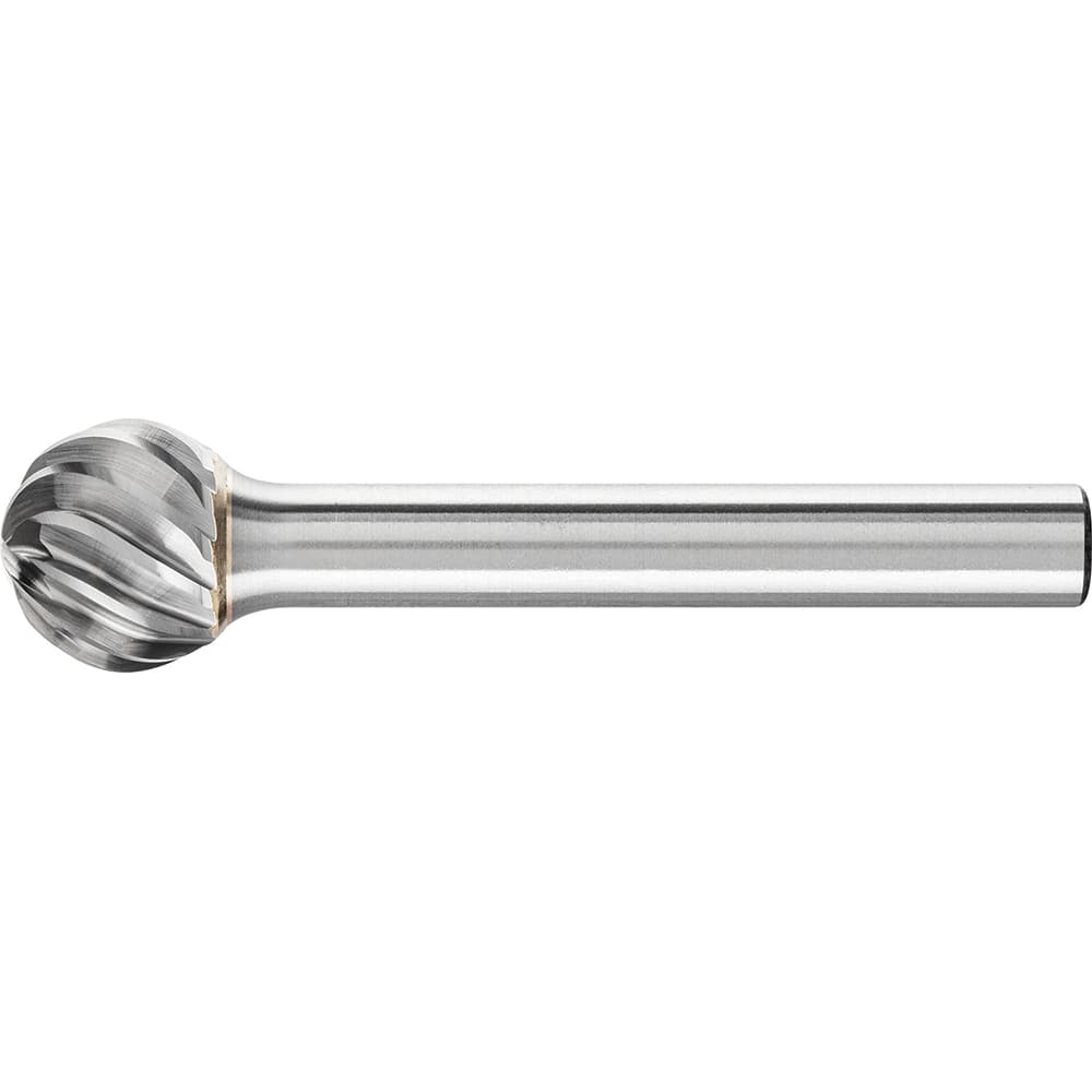 PFERD - SD-5, 1/2" Cut Diam, 1/4" Shank Diam, Carbide Inox Cut Ball Burr - Exact Tool & Supply