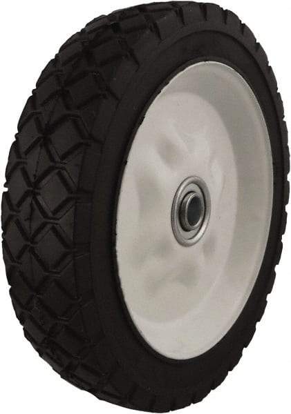 Marathon Industries - 7 Inch Diameter x 1-1/2 Inch Wide, Rubber Caster Wheel - 60 Lb. Capacity, 1-3/8 Inch Hub Length, 1/2 Inch Axle Diameter - Exact Tool & Supply