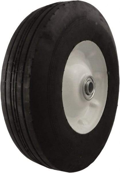 Marathon Industries - 10 Inch Diameter x 2-1/2 Inch Wide, Rubber Caster Wheel - 300 Lb. Capacity, 2-5/16 Inch Hub Length, 5/8 Inch Axle Diameter - Exact Tool & Supply