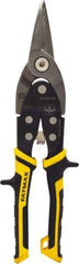 Stanley - 1-3/16" Length of Cut, Straight Pattern Aviation Snip - 10" OAL, Steel Handle, Hardened Steel Blade, 18 AWG Steel Capacity - Exact Tool & Supply