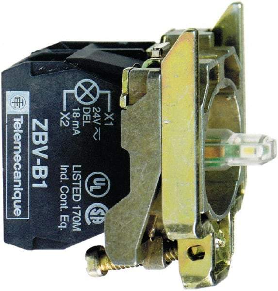 Schneider Electric - 24 V Red Lens LED Indicating Light - Screw Clamp Connector, Vibration Resistant - Exact Tool & Supply