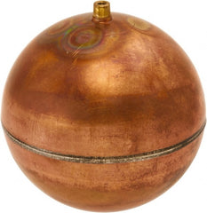 Control Devices - Metal Floats; Diameter (Inch): 6 ; Length (Inch): 6 ; Shape: Round ; Connection Type: SAE Thread ; Thread Size: 1/4-20 Female ; Material: Copper - Exact Tool & Supply