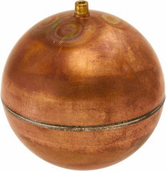 Control Devices - Metal Floats; Diameter (Inch): 5 ; Length (Inch): 5 ; Shape: Round ; Connection Type: SAE Thread ; Thread Size: 1/4-20 Female ; Material: Copper - Exact Tool & Supply