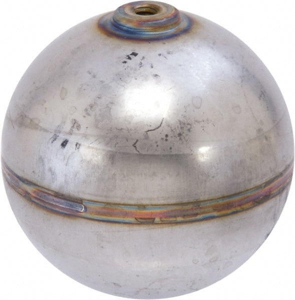 Control Devices - Metal Floats; Diameter (Inch): 5 ; Length (Inch): 5 ; Shape: Round ; Connection Type: SAE Thread ; Thread Size: 1/4-20 Female ; Material: Stainless Steel - Exact Tool & Supply