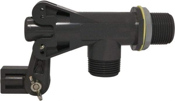 Control Devices - 1" Pipe, PVC, Angle Pattern-Double Seat, Mechanical Float Valve - 100 psi, MNPT End Connections - Exact Tool & Supply