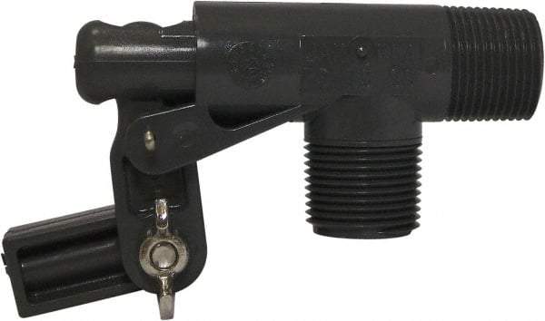 Control Devices - 3/4" Pipe, PVC, Angle Pattern-Single Seat, Mechanical Float Valve - 100 psi, MNPT End Connections - Exact Tool & Supply