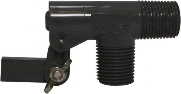 Control Devices - 1/2" Pipe, PVC, Angle Pattern-Double Seat, Mechanical Float Valve - 100 psi, MNPT End Connections - Exact Tool & Supply