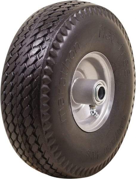 Marathon Industries - 3-19/64" Wide x 10-1/2" High x 4" Deep Flat Free Hand Truck Tire - 300 Lb Load Capacity - Exact Tool & Supply