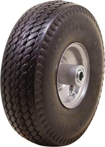 Marathon Industries - 3-19/64" Wide x 10-1/2" High x 4" Deep Flat Free Hand Truck Tire - 300 Lb Load Capacity - Exact Tool & Supply