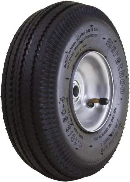 Marathon Industries - 3-19/64" Wide x 10-1/2" High x 4" Deep Sawtooth Pneumatic Hand Truck Tire - 300 Lb Load Capacity - Exact Tool & Supply
