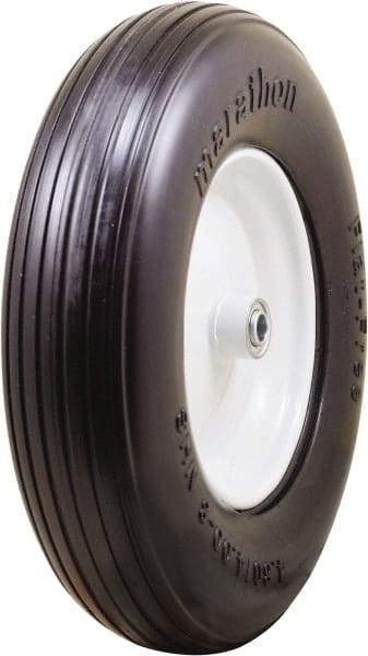 Marathon Industries - 3-45/64" Wide x 15-1/2" High x 4" Deep Flat Free Hand Truck Tire - 500 Lb Load Capacity - Exact Tool & Supply