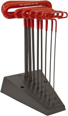 Bondhus - 8 Piece T-Handle Cushion Grip Hex Key Set - Hex Range 2 to 10mm, Protanium High Torque Steel - Exact Tool & Supply