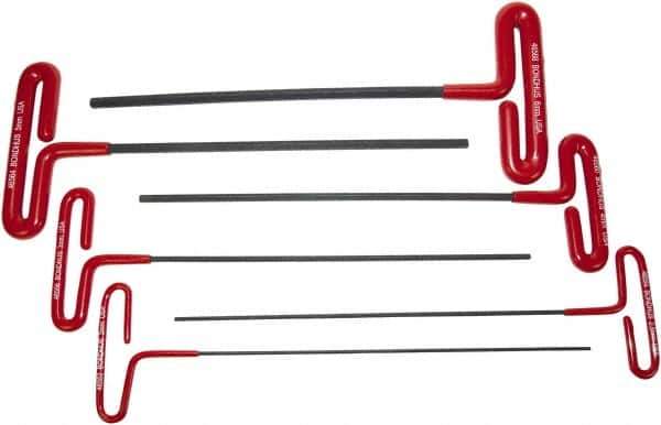 Bondhus - 6 Piece T-Handle Cushion Grip Hex Key Set - Hex Range 2 to 6mm, Protanium High Torque Steel - Exact Tool & Supply