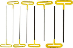 Bondhus - 8 Piece T-Handle Cushion Grip Hex Key Set - Hex Range 3/32 to 1/4", Protanium High Torque Steel - Exact Tool & Supply