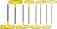 Bondhus - 8 Piece T-Handle Cushion Grip Hex Key Set - Hex Range 3/32 to 1/4", Protanium High Torque Steel - Exact Tool & Supply