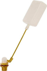 Control Devices - 1/2" Pipe, Brass, Angle Pattern-Single Seat, Mechanical Float Valve - 125 psi, MIP End Connections - Exact Tool & Supply