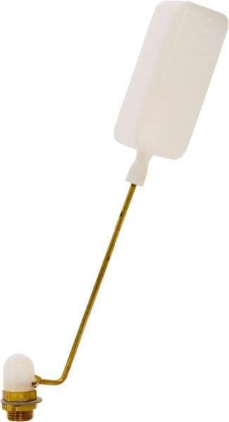 Control Devices - 3/8" Pipe, Brass, Angle Pattern-Single Seat, Mechanical Float Valve - 125 psi, MIP End Connections - Exact Tool & Supply