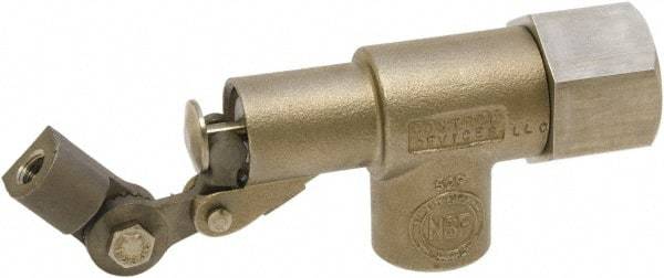 Control Devices - 1" Pipe, Stainless Steel, Angle Pattern-Single Seat, Mechanical Float Valve - 85 psi, FIP End Connections - Exact Tool & Supply
