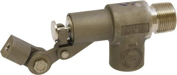 Control Devices - 3/4" Pipe, Stainless Steel, Angle Pattern-Single Seat, Mechanical Float Valve - 85 psi, MIP End Connections - Exact Tool & Supply