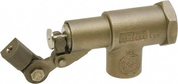 Control Devices - 1/2" Pipe, Stainless Steel, Angle Pattern-Single Seat, Mechanical Float Valve - 85 psi, FIP End Connections - Exact Tool & Supply