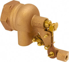 Control Devices - 1-1/2" Pipe, Brass, Angle Pattern-Single Seat, Mechanical Float Valve - Exact Tool & Supply