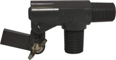 Control Devices - 3/8" Pipe, PVC, Angle Pattern-Double Seat, Mechanical Float Valve - 100 psi, MNPT End Connections - Exact Tool & Supply