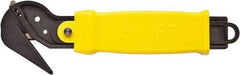 Swift Safety Cutter - Springback Safety Utility Knife - 2" Steel Blade, Yellow Nylon-6 Polyamide Handle, 1 Blade Included - Exact Tool & Supply