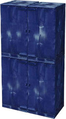 Eagle - 4 Door, 8 Shelf, Blue HDPE Stackable Safety Cabinet for Corrosive Chemicals - 72" High x 36" Wide x 22" Deep, Manual Closing Door, Hole for Lock, 48 Gal Capacity - Exact Tool & Supply