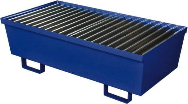 Eagle - 74 Gal Sump, 2,000 Lb Capacity, 2 Drum, Steel Spill Deck or Pallet - 27" Long x 51-1/4" Wide x 13" High, 2x2 Drum Configuration - Exact Tool & Supply