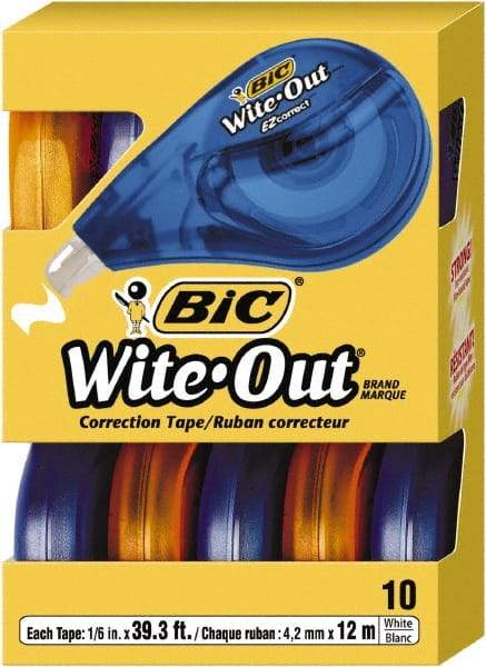 Bic - 1/6" x 472" Correction Tape Non-Refillable - Exact Tool & Supply