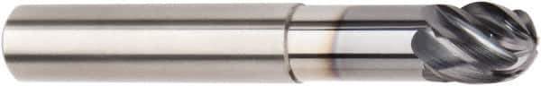 Kennametal - 10mm Diam, 10mm LOC, 6 Flute Solid Carbide Ball End Mill - AlTiN Finish, Single End, 72mm OAL, 10mm Shank Diam, Spiral Flute - Exact Tool & Supply