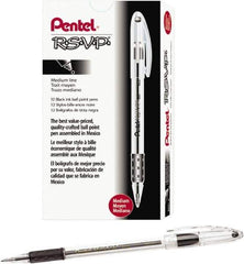 Pentel - Conical Ball Point Pen - Black - Exact Tool & Supply