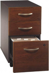 Bush Business Furniture - 15-3/4" Wide x 27.88" High x 20-1/4" Deep, 3 Drawer Pedestal - Laminate Over Wood, Hansen Cherry & Galaxy - Exact Tool & Supply