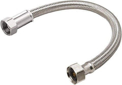 B&K Mueller - 1/2" FIP Inlet, 1/2" FIP Outlet, Stainless Steel Faucet Connector - Use with Faucets - Exact Tool & Supply