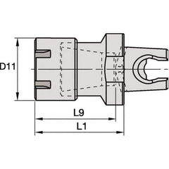 Kennametal - 0.02" to 1/2" Capacity, 40mm Projection, Modular Connection, ER20 Collet Chuck - 58mm OAL, 25mm Shank Diam - Exact Tool & Supply