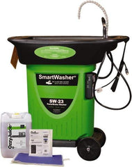 CRC - Free Standing Water-Based Mobile Parts Washer Kit - 25 Gal Max Operating Capacity, Plastic Tank, 42" Long x 45" Wide - Exact Tool & Supply