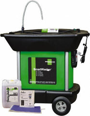 CRC - Free Standing Water-Based Mobile Parts Washer Kit - 25 Gal Max Operating Capacity, Plastic Tank, 42" Long x 48" Wide - Exact Tool & Supply